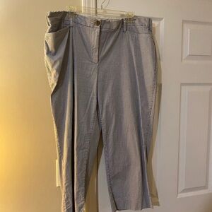 Lands End Blue and White Capris